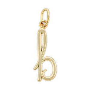 Ciondolo iniziale B minuscola in oro - Oro massiccio 10 carati con catena in oro opzionale - Collana con lettera B