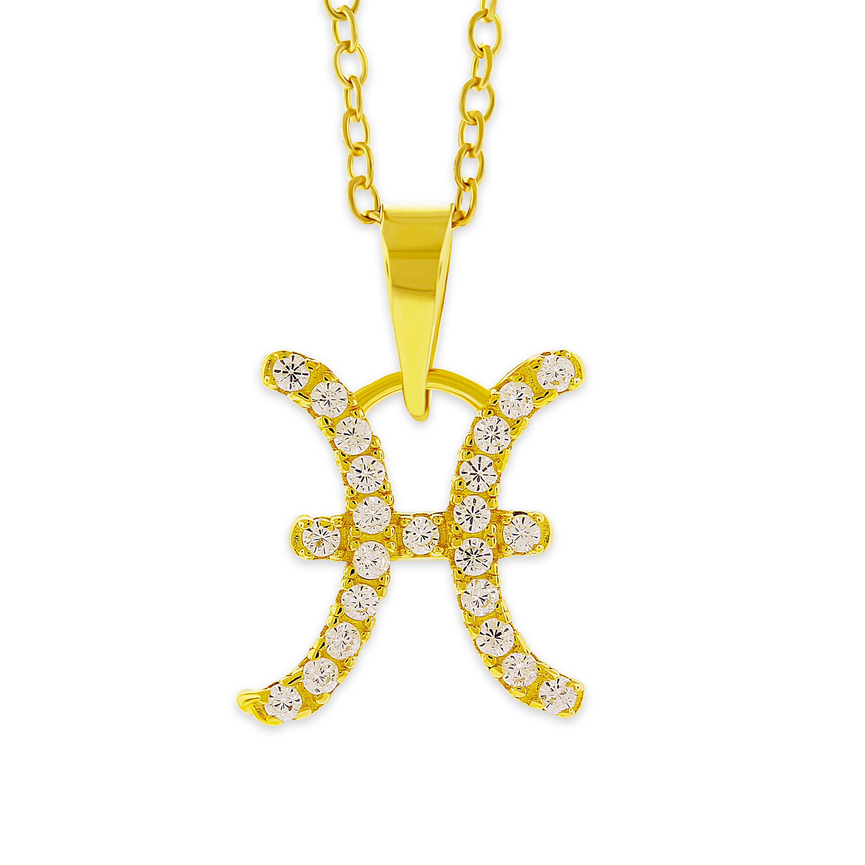 Ciondolo Segno Zodiacale Pesci In Oro Giallo Stilizzato Cappagli Gioielli 158128 Thumb