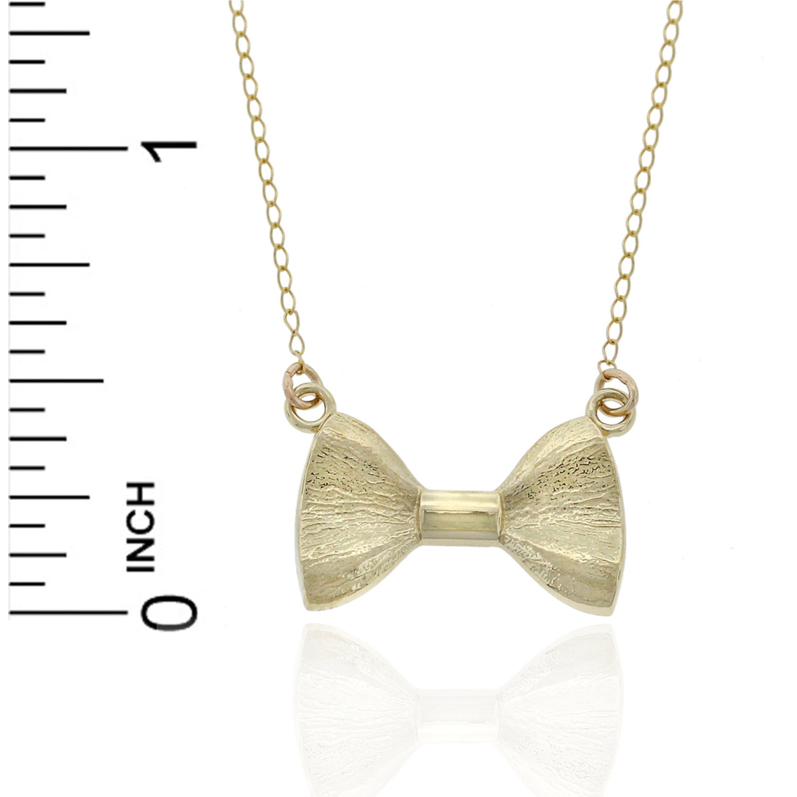 Bow Tie Necklace 14kt Gold simple everyday jewelry Etsy