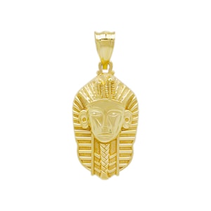 Gold Egyptian Pharaoh Charm - Pharaoh Pendant -  10 Karat Solid Gold - African Egypt Pharaoh Jewelry - Pendant For Men - Great For Gifts