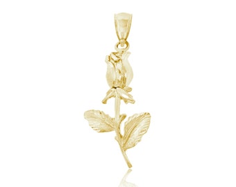 14k Gold Rose Charm