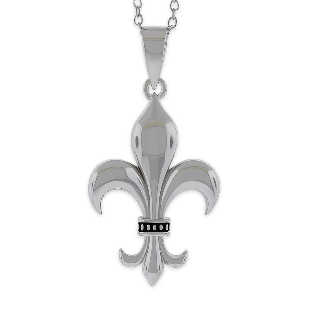 シルバー Fleur De Lis ネックレス - 925 スターリングシルバー