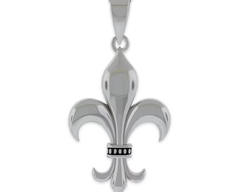 シルバー Fleur De Lis ネックレス - 925 スターリングシルバー