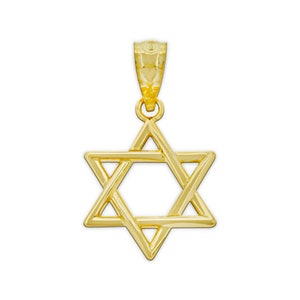 Gold Star of David Pendant Necklace - 10 Karat Solid Gold with Optional Gold Chain - Star of David  - Jewish Jewelry - Jewish Necklace