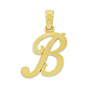Pingente inicial de letra "B" em ouro - Pingente de letra - Ouro maciço de 14 quilates com correntes de ouro opcionais! - Colar de letra de 14k