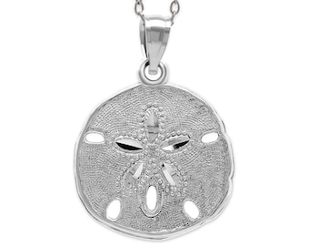 Silver Sand Dollar Necklace- 925 Sterling Silver- Silver Adjustable Necklace 16"-18" - Sand Dollar Pendant - Animal Necklace
