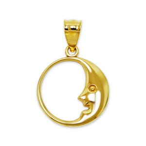 Gold Crescent Moon Charm - 10K Solid Gold - Optional Gold Chain - Crescent Moon Necklace - Gold Moon Pendant - Astrology Necklace