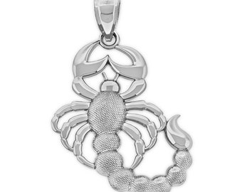 Silver Scorpion Charm Pendant - 925 Sterling Silver - Scorpio Pendant