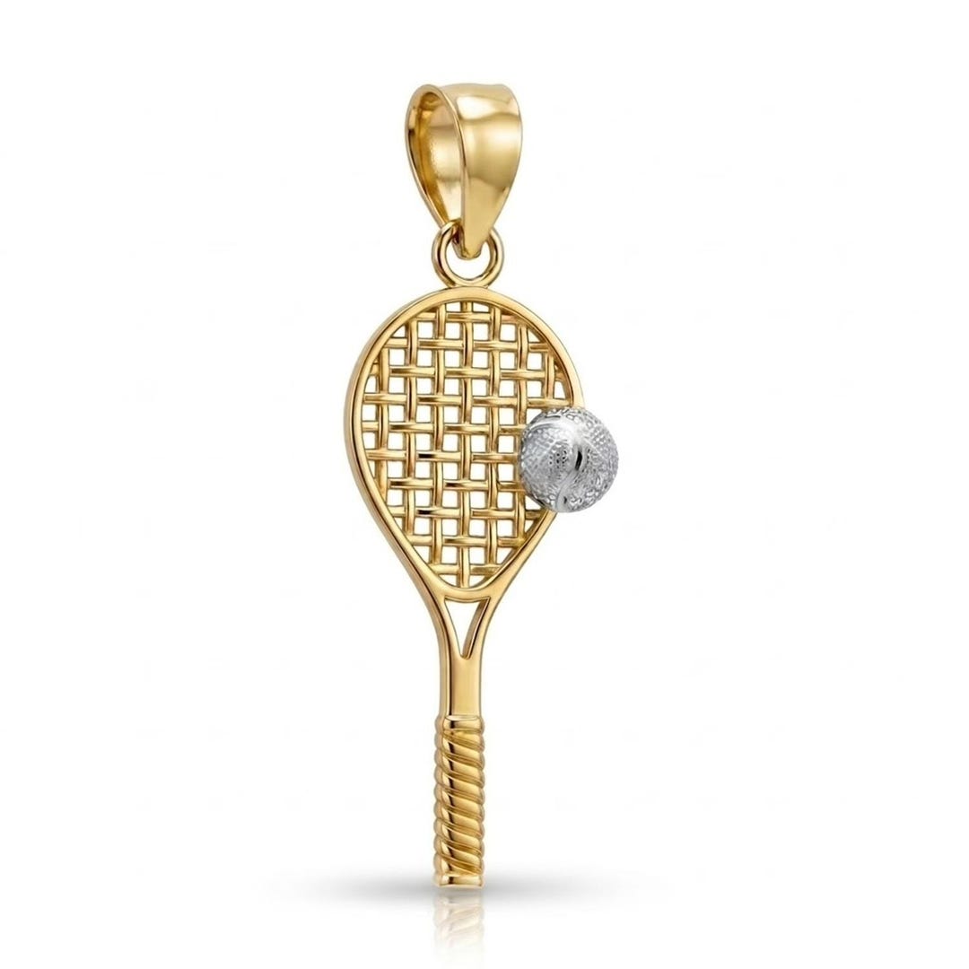 Gold Tennis Racquet With Gold Ball - 10 Karat Solid Gold - Tennis ...
