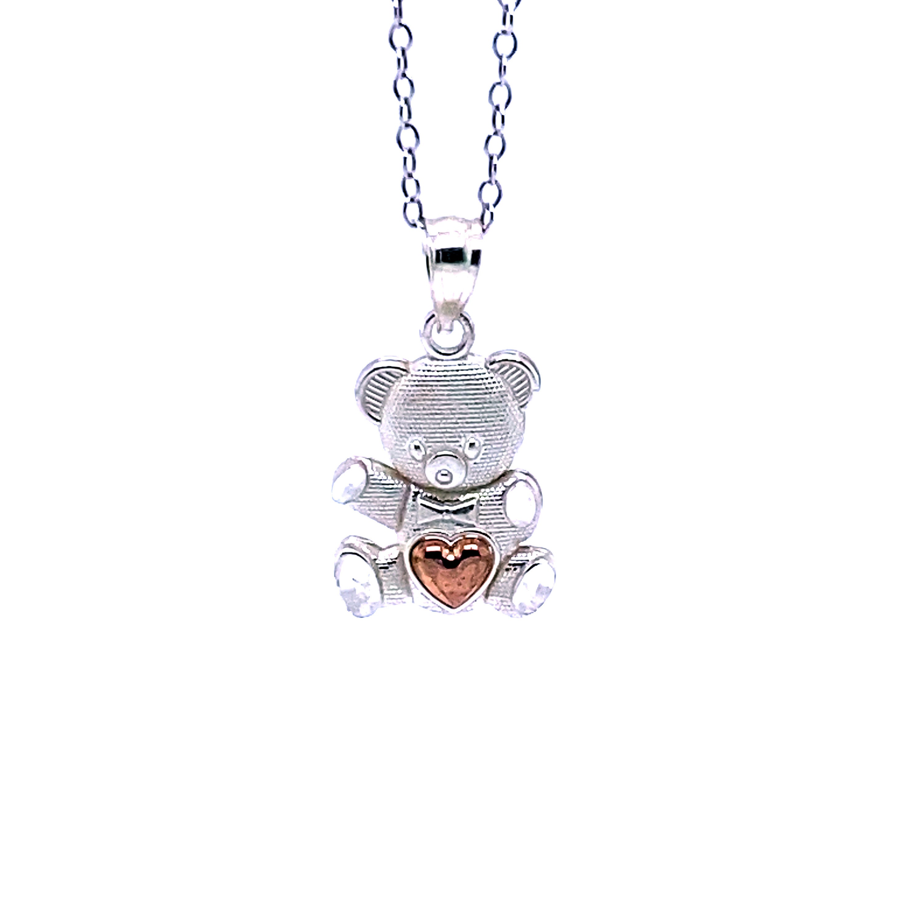 Cute Little Brown Teddy Bear Pendant Necklace for Women & Girls