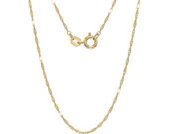 Cadena de oro macizo de 10 quilates - 1 mm - Collar minimalista - Collar de oro - Cadena de oro - Collar minimalista