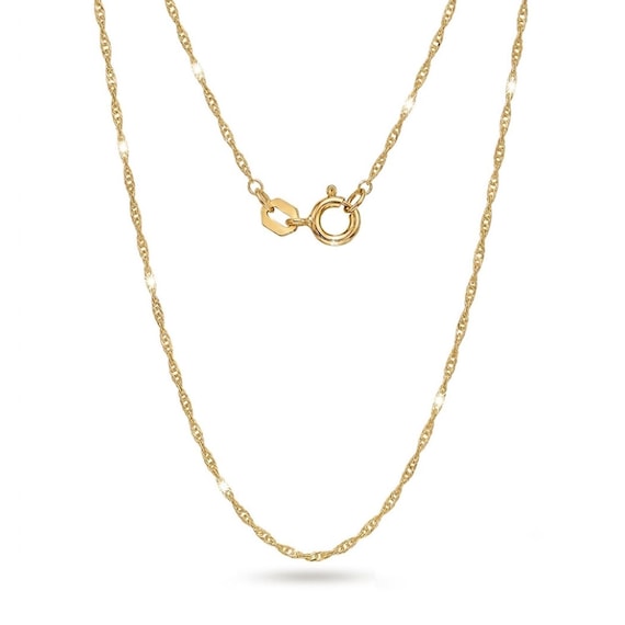 Gold Rope Chain - 10 Karat Solid Gold -  1mm - Barely-There Necklace - Gold Necklace - Gold Chain - Minimalist Necklace