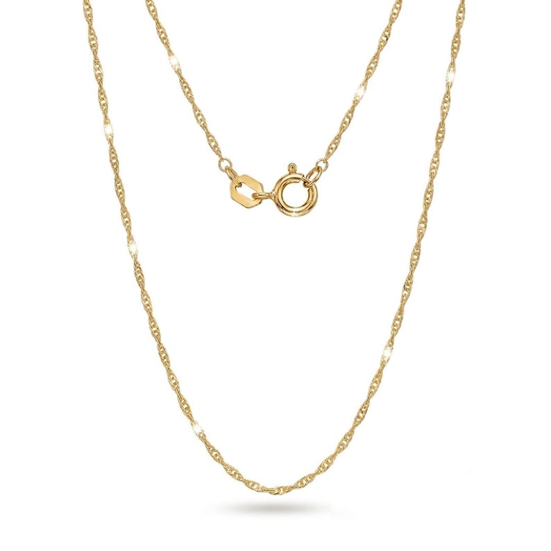 Goldseil Kette - 10 Karat Solid Gold - 1 mm - Barely-There Halskette - Goldkette - Goldkette - Minimalistische Halskette Bild 1
