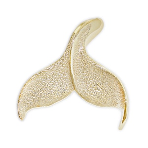 Gold Schiebe Whale Tail Anhänger - 10k Solid Gold - Optional Gold Kette - Whale Tail Anhänger