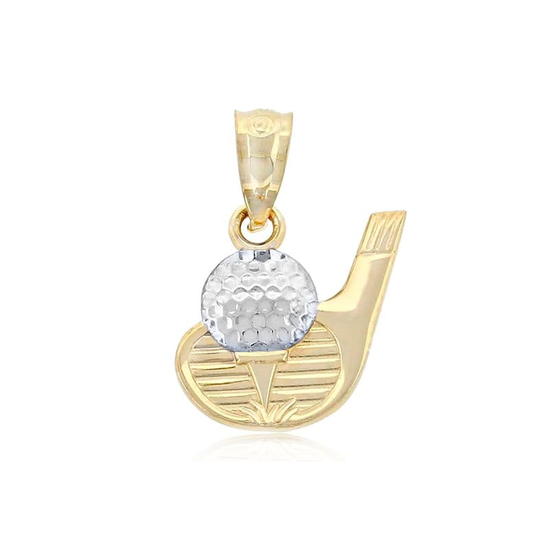 Gold Golf Golfer's Charm 10 Karat Solid Gold With Optional Rope Chain ...