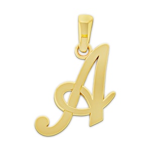 Dije de oro con la inicial "A" - Oro macizo de 14 quilates con cadenas de oro opcionales - Collar con colgante de la letra A