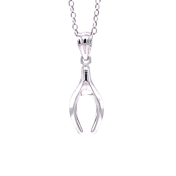 Buy Charm Wishbone Pendant Necklace for Women Girls 925 Sterling Silver 18K  White Gold Plated Crystal Cubic Zirconia Inlay Polished Bone Good Luck  Friendship Y Necklace Adjustable Rolo Chain 18