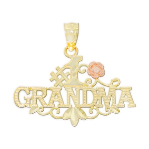 Dije de abuela número uno en oro n.° 1 - Colgante de oro - Oro macizo de 10 k - Joyería para el Día de la Madre - Cadena de oro opcional