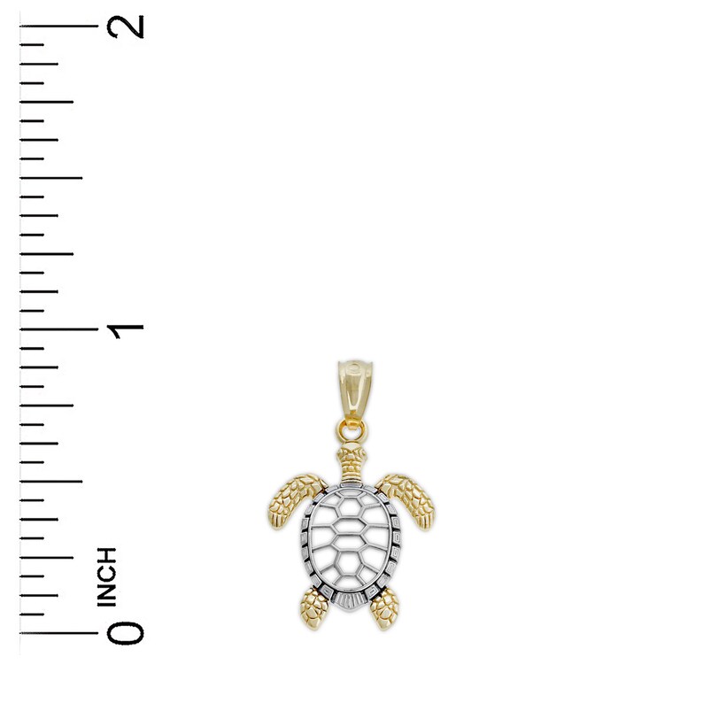 Charm America Gold Open Turtle Charm 14 Karat Solid Gold Etsy