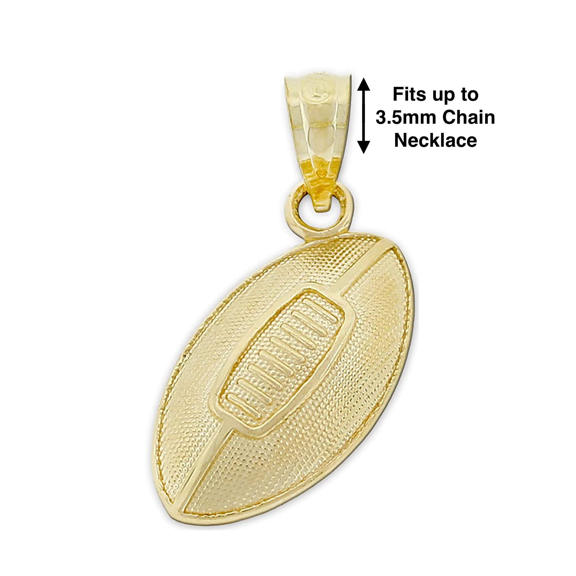 Gold Football Charm 10 Karat Solid Gold with Optional Gold Chain Football Pendant Necklace Optional Gold Chain Father Day Gift