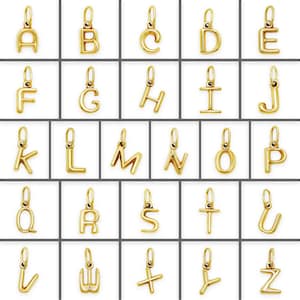 Colgante con inicial de burbuja de oro - Charm de letra 3D - Oro de 10 quilates - Collar con letras de la A a la Z - Colgante de letra - Cadena de oro opcional