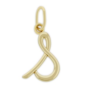 Charm de inicial S en minúscula de oro - Oro macizo de 10 quilates - Collar con la letra S - Cadena de oro opcional