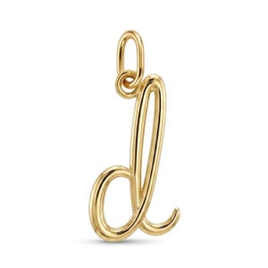 Gold Lower Case Initial D Charm - 10 Karat Solid Gold - Letter D Necklace Optional Gold Chain - Letter D Necklace