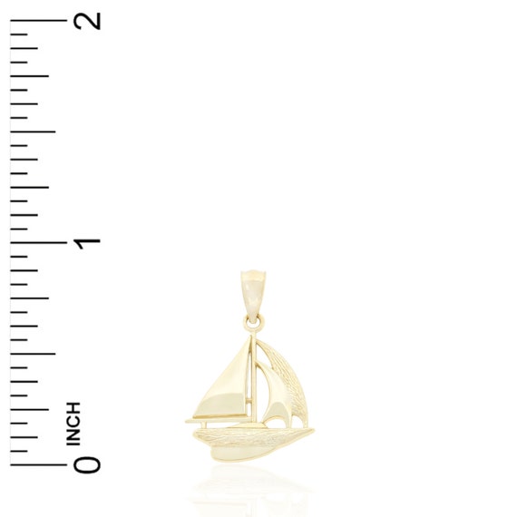 14k Yellow Gold 2-D Textured SPEED BOAT Charm