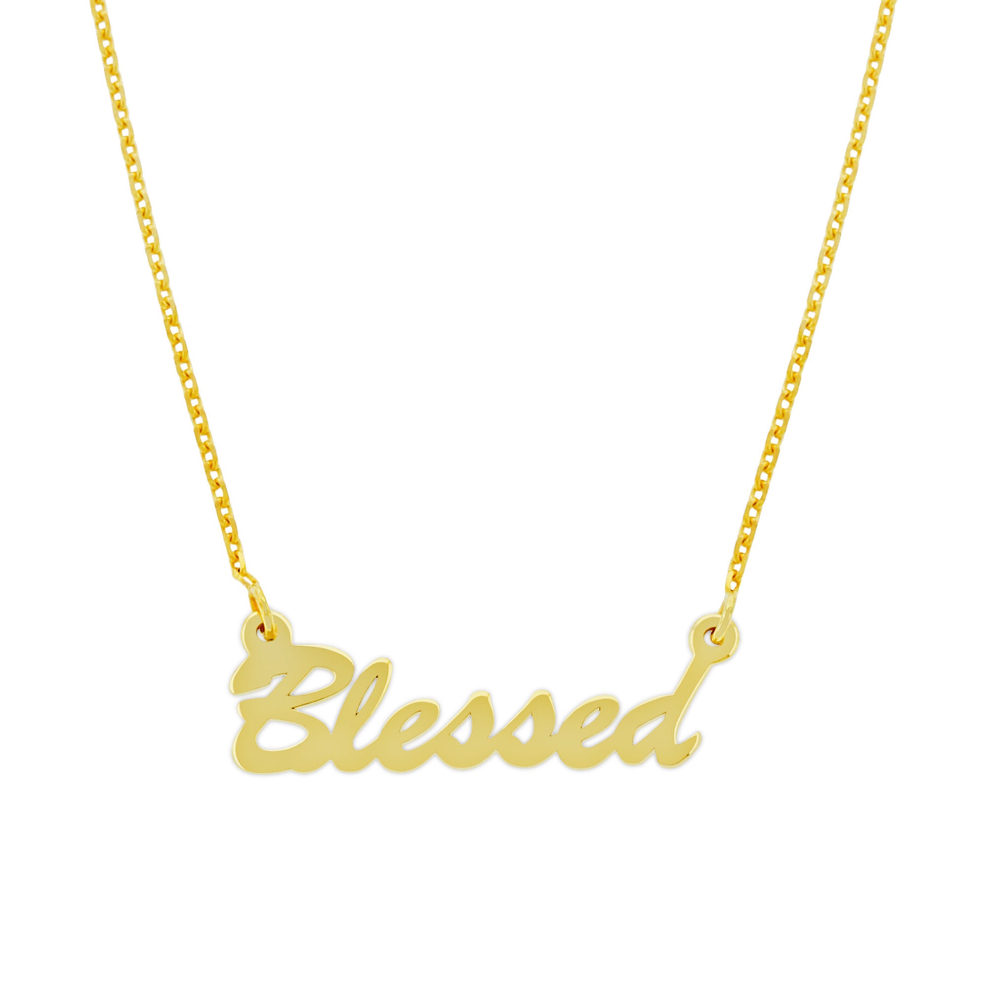 Gold blessed Pendant With Adjustable Necklace 14 Karat Solid