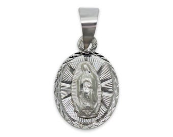 Silver Lady of Guadalupe Necklace - 925 Sterling Silver - Baptism Gift - Religious Jewelry - Virgin Mary Pendant
