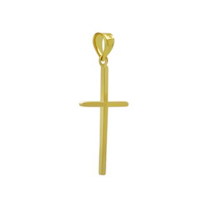 Gold Cross Charm - 10 Karat Solid Gold - Religious Pendant Necklace - Optional Gold Chain -Baptism Cross - Christening gift