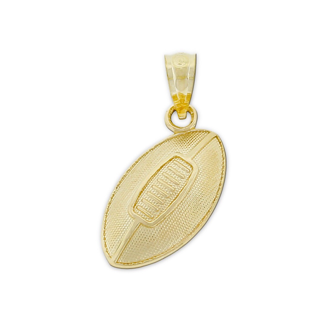 Gold Football Charm 10 Karat Solid Gold With Optional Gold Chain