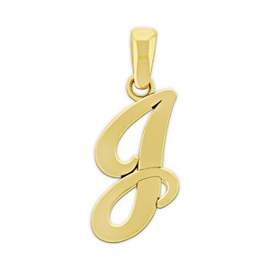 Berloque com letra inicial "J" em ouro maciço de 14 quilates com correntes de ouro opcionais!