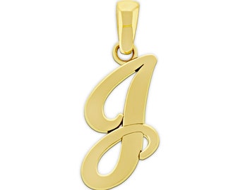 Gold Initial Letter "J" Charm - 14 Karat Solid Gold with Optional Gold Chains!