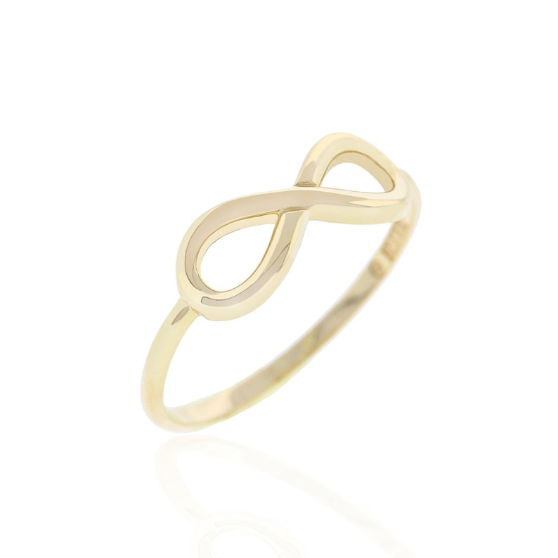 Gold Infinity Ring made with 10 karat yellow gold
