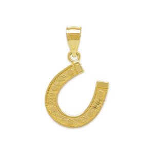 Gold Horse Shoe Charm - 10 Karat Solid Gold - Optional Gold Chain - Lucky Horseshoe Jewelry - Horseshoe Pendant - Gold Charm For Her