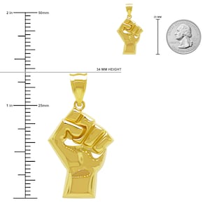 Gold Black Lives Matter Rising Fist Charm made from 10 karat yellow gold
