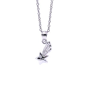 Collar con colgante de estrella fugaz de plata - Plata de ley 925 - Collar ajustable de plata de 16&quot;-18&quot; - Collar de estrella