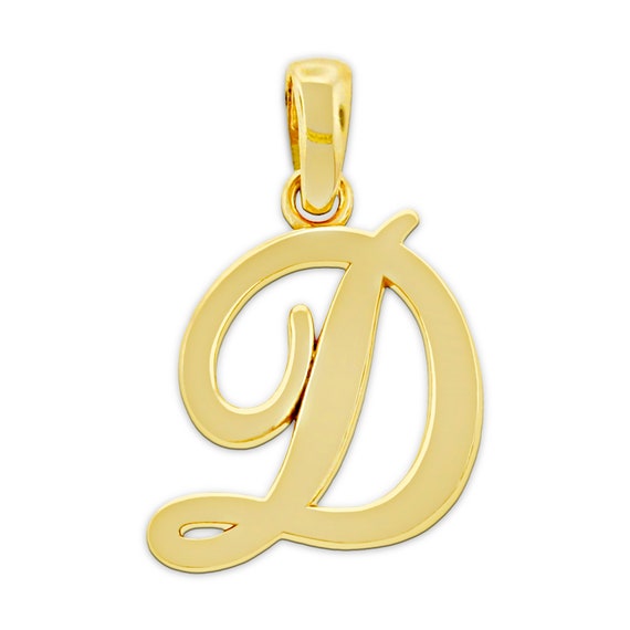 Gold Initial Letter d Charm 14 Karat Solid Gold With Optional Gold