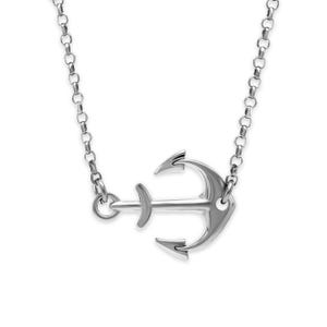 Silver Anchor Necklace - Nautical Necklace -  925 Sterling Silver- Silver Adjustable Necklace 16&quot;-18&quot; - Anchor Pendant - Anchor Necklace