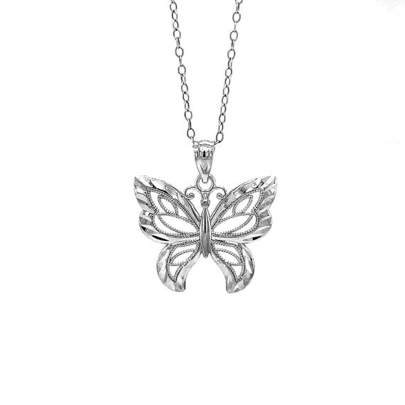 925 Silver Butterfly Pendant Necklace - Etsy