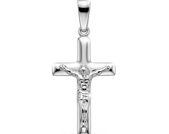 Silver Jesus Crucifix Cross Necklace - 925 Sterling Silver - Baptism Gift - Religious Jewelry - Religious Cross - Jesus Cross Pendant