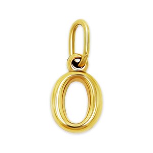 Gold Bubble Puff Initial O Charm Pendant - 3D Puffed Letter Charm - 10 Karat Gold - Letter O Necklace- Letter O Pendant -Optional Gold Chain