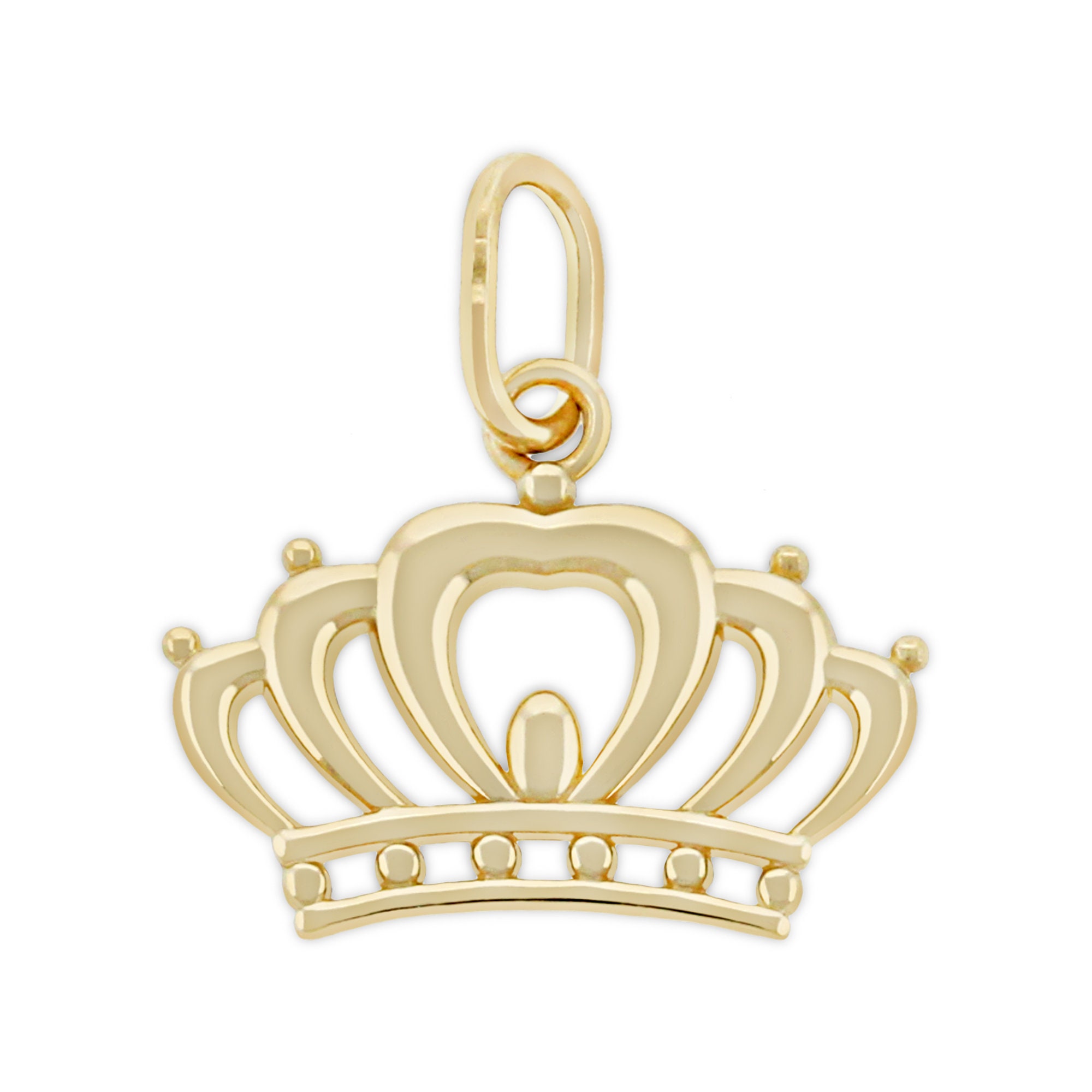 Gold Children's Crown Charm Crown Pendant 10 Karat - Etsy