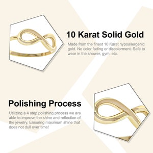 Gold Infinity Ring 10 Karat Solid Gold Gold Ring Simplistic Minimilist Ring Gold Ring image 2