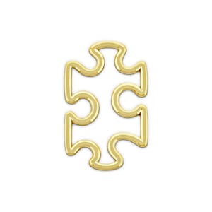 Puzzle Piece Necklace - 10 Karat Solid Gold with Optional Gold Chain - Autism Awareness Jewelry - Gold Pendant