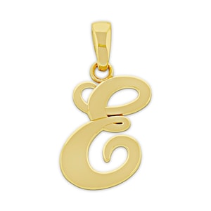 Dije de oro con la inicial "E" - Oro macizo de 14 quilates con cadenas de oro opcionales - Dije de la letra E para collar