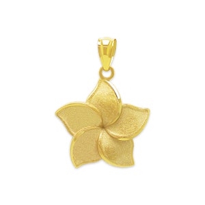 Gold Hawaiian Hibiscus Flower Charm - 10 Karat Solid Gold - Hibiscus Flower Charm Pendant - Tropical Flower Pendant- Optional Gold Chain