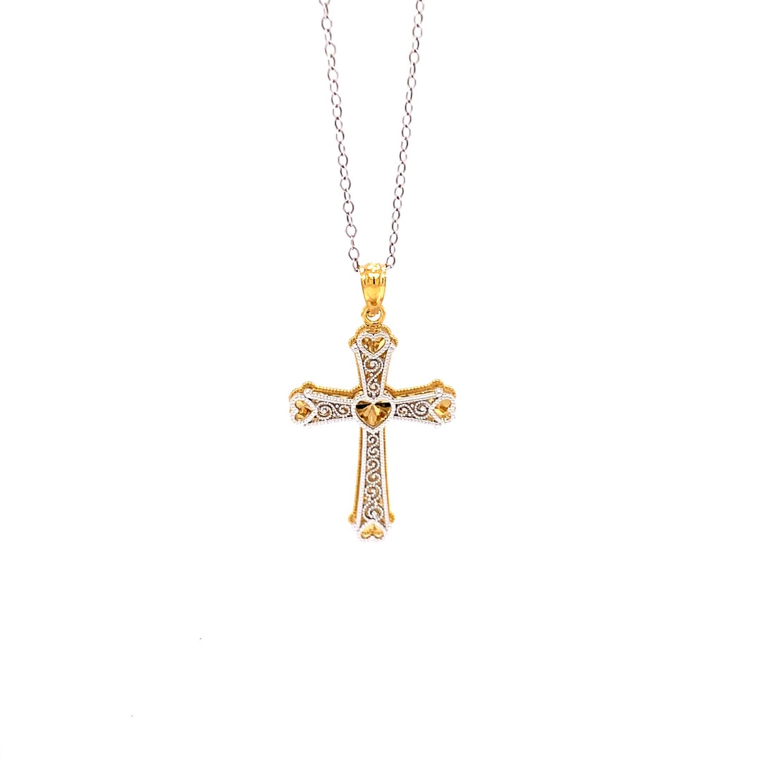 シルバー925  クロスネックレス　センター金メッキ？ ps214-gold-1.jpg
