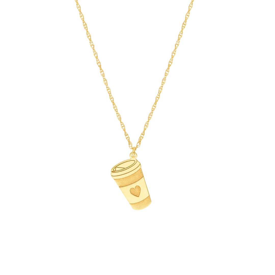 DALANE Acciaio Inossidabile Dainty Coffee Maker Collana 18K Placcata Oro Ciondolo A Forma di Tazza Regali per Donne Ragazze Amanti Del Caffè Charms (Caffettiera Placcata Oro